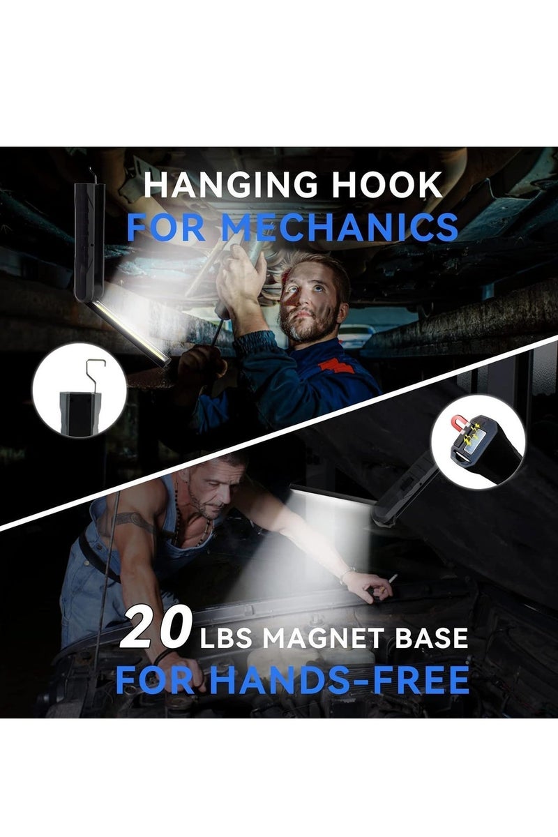 Y&D Multifunctional LED Rechargeable Camping Lights Work Light 270° Rotate Foldable with Magnet Base and Hook Portable with Battery for Camping USB Chargeable Light COB Strong Light Flash Light Emergency Light Ideal For Car Repairing Workshop BBQ Light - Image 2